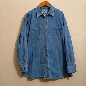 Vintage St John’s Bay Denim Button Down Shirt XL 90s Workwear Chambray